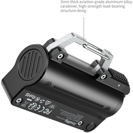 SmallRig 6091 - etui ładujące 2w1 i 2x akumulator INR21700 (czarny zestaw, 10000mAh) - karabińczyk
